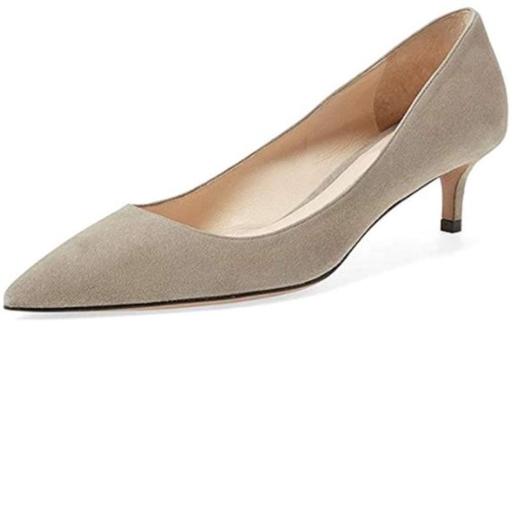 grey low heel shoes